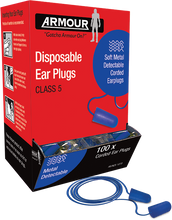 Armour Disposable Ear Plug Metal Detectable Corded - Class 5