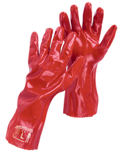 Armour Red PVC Gauntlet Glove - 35cm